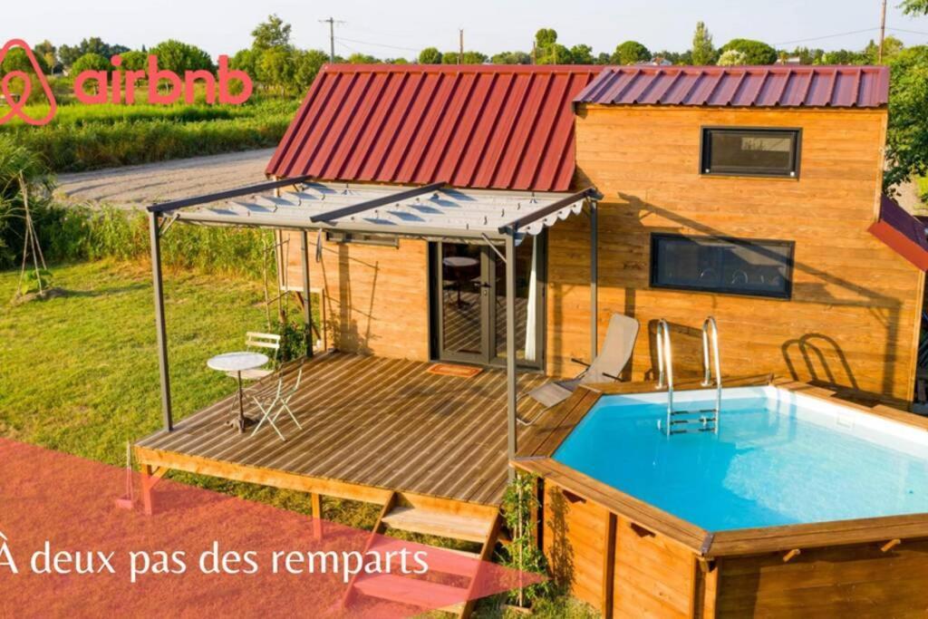 איגוס-מורטס Myinsolite - Tiny-House, Jacuzzi, Brasero, Piscine מראה חיצוני תמונה