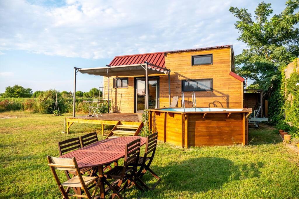איגוס-מורטס Myinsolite - Tiny-House, Jacuzzi, Brasero, Piscine מראה חיצוני תמונה
